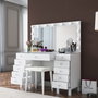 Hanah Home Mesa de Maquillaje BJ163 - 4002 con 13 Focos y Puff Blanco